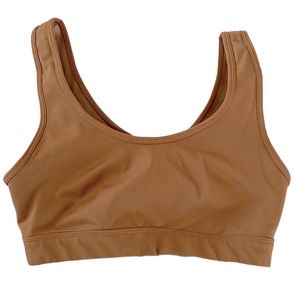 AERIE Offline Neutral Carmel Tan Sports Bra High Support Size Small